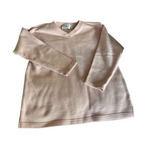 Vintage Sarah Bentley Sport Pink V-Neck Long Sleeve fleece
